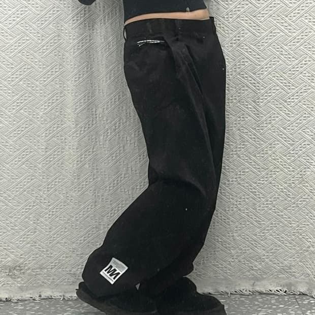 노매뉴얼 핀턱 캐주얼 코튼팬츠 면바지 L C06404