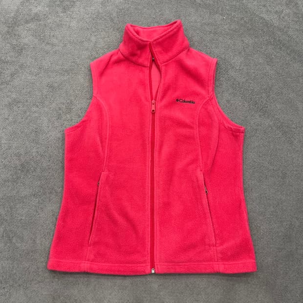 M 컬럼비아 핑크색 여성 플리스 조끼