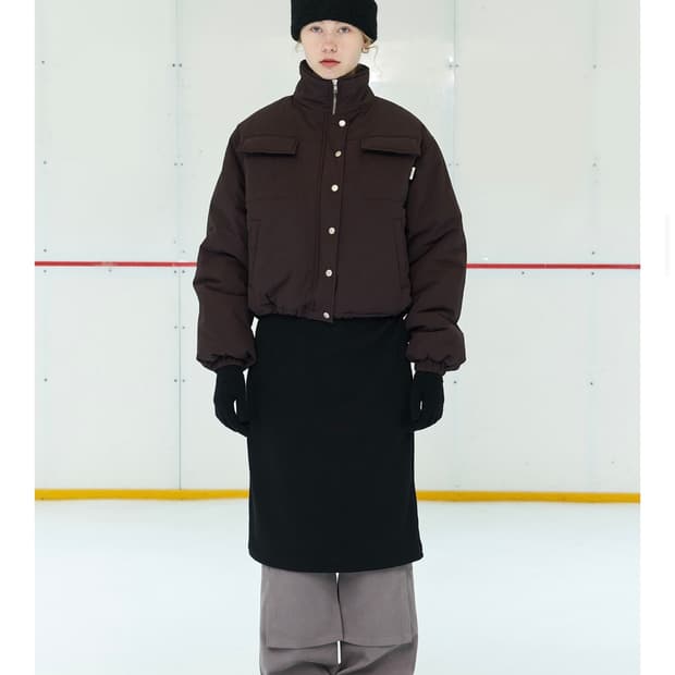 페스토 버건디브라운패딩