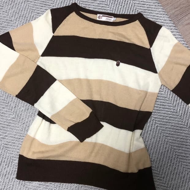 빈티지 베이프 브라운 니트 