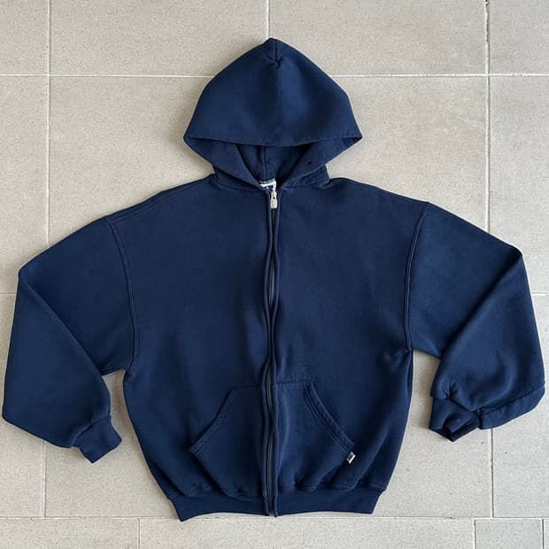 90s 빈티지 러셀 후드집업 네이비 L