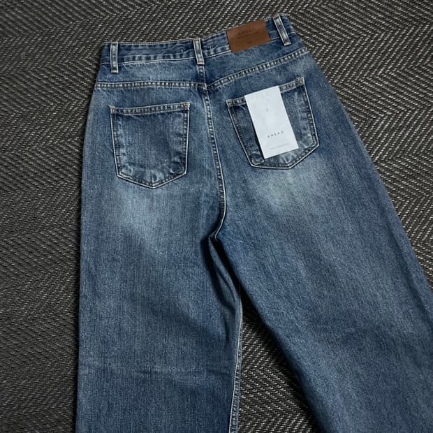 AHEAD 빈티지 와이드 워싱 데님 팬츠 y 4027