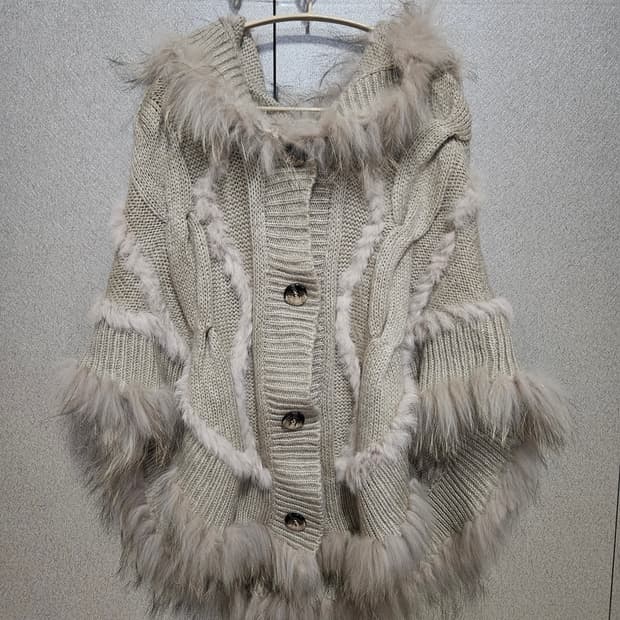 빈티지 핀터깔 리얼퍼 후드 케이프