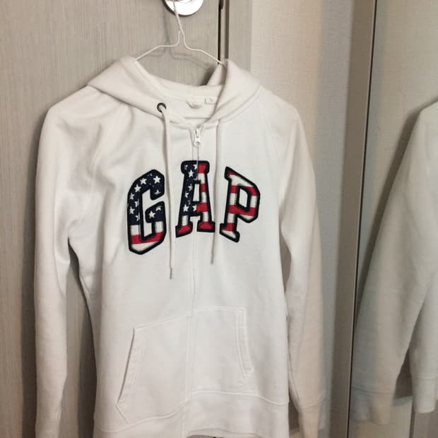 갭 성조기 화이트 후드집업 m