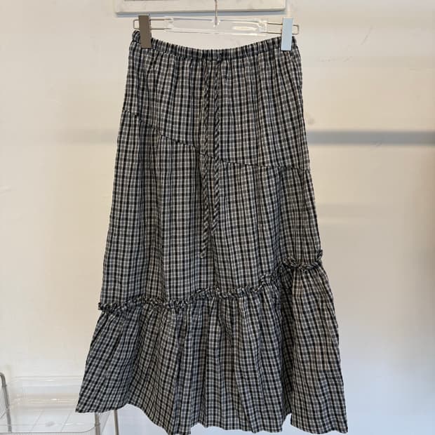 Vintage Check Long Skirt 