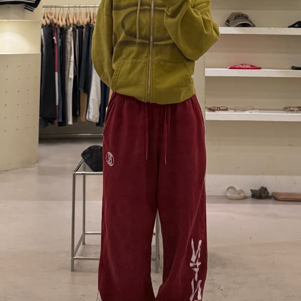 낫포너드 브러쉬 NFND 로고 레드 스웻팬츠 U1592