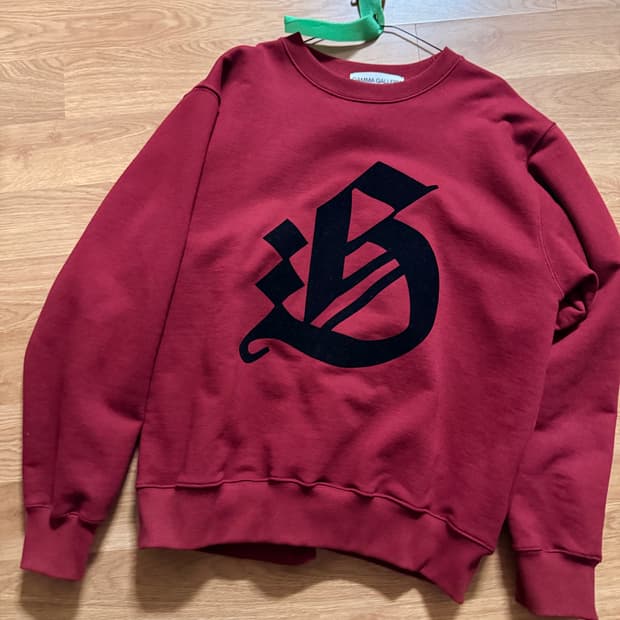 감마갤러리 레터링 버건디 맨투맨 새상품 M