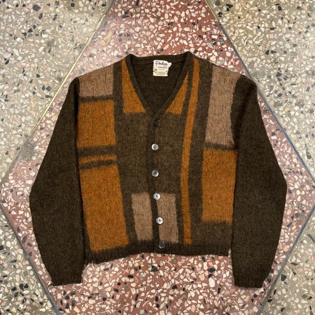 60s Indian 모헤어 가디건 (S)