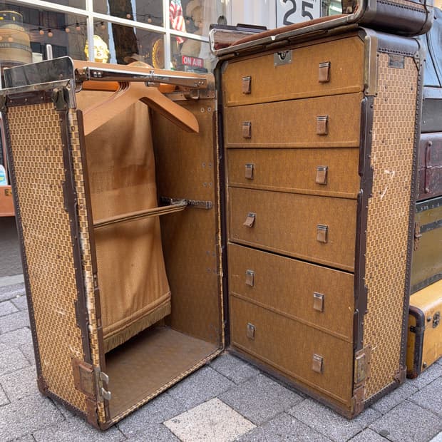 빈티지 소품 1920년 Hartmann 미국 스티머 트렁크