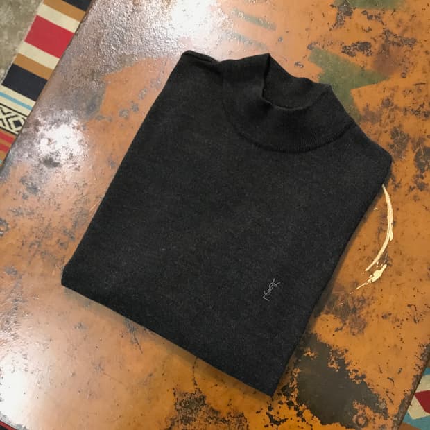 90s 입생로랑 차콜 하프터틀넥 니트 남성 110 사이즈 