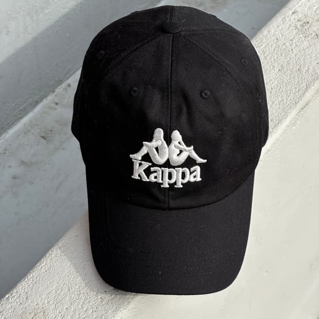 [F] 카파 로고 블랙 볼캡 모자