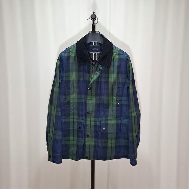 (택포) 헤지스 22FW 블랙와치 클래식 필드자켓 110 B39