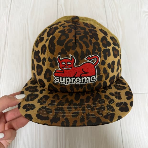슈프림 x 토이 머신 메쉬 백 5-패널 레오파드 - 24SS