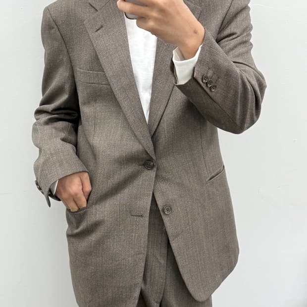 일본빈티지 스카발 원단의 맞춤제재 수트