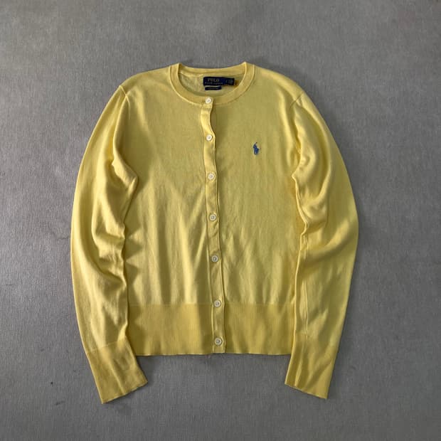 w95 폴로랄프로렌 신형라벨 옐로우 코튼 가디건