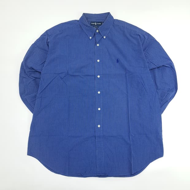 Co832 XL 폴로 랄프로렌 블루네이비 머이크로체크 긴팔 셔츠 남방