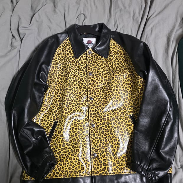 샌드파이퍼 레오파드 레더 자켓