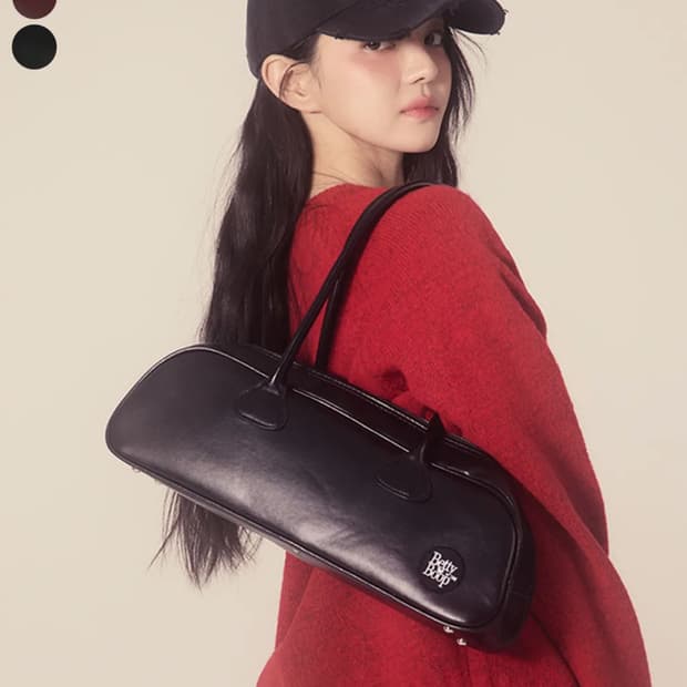 얼킨캔버스X베티붑 바게트 레더 숄더백