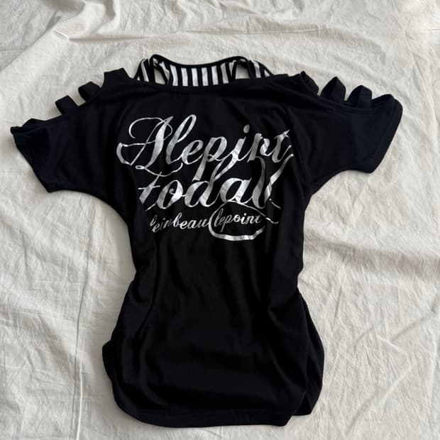 블랙 펑크 락시크 반팔탑