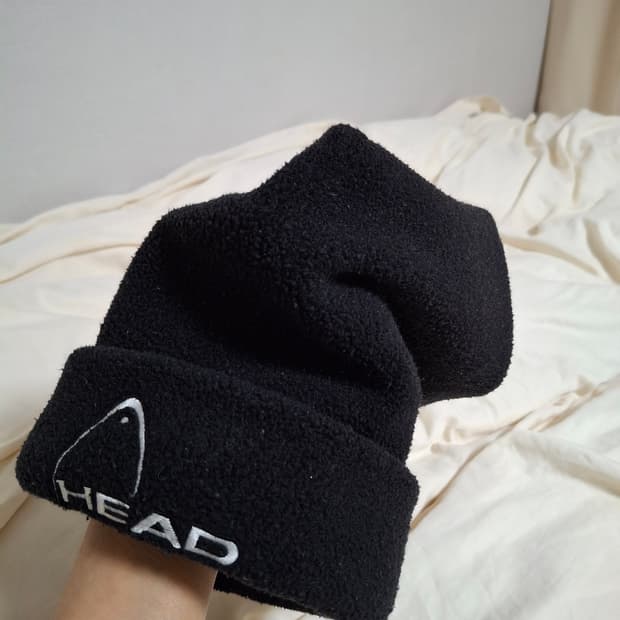 HEAD 플리스 비니 두툼 블랙