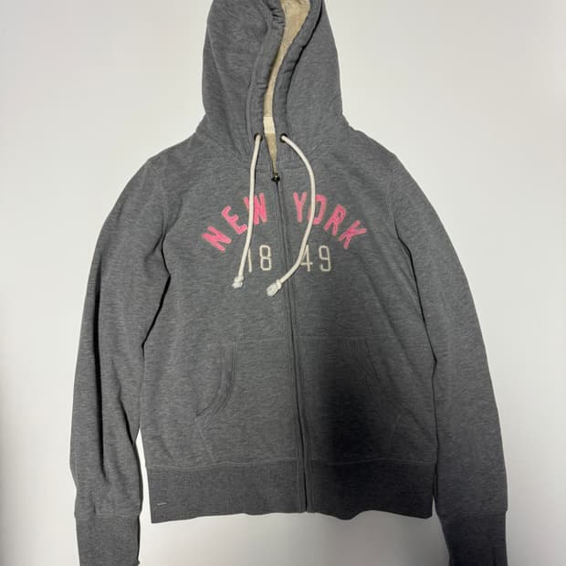 희귀!! 여성 후아유 핑크 스펠아웃 보아털 후드집업 M