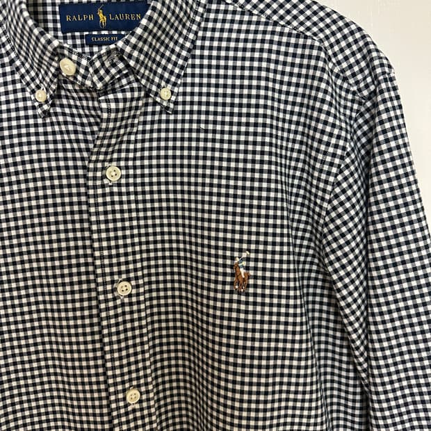 랄프로렌 체크셔츠 클래식핏 S (새상품)