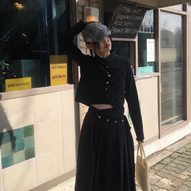 텍스처서울 mo skirt 블랙