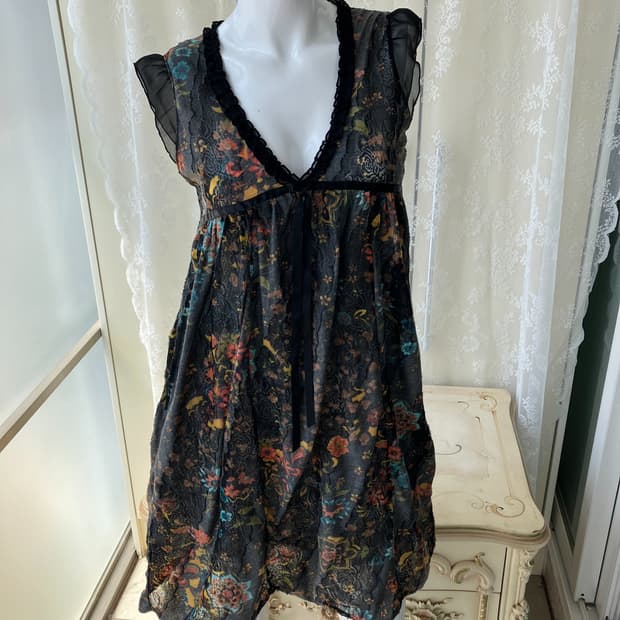 fairy black oriental lace dress