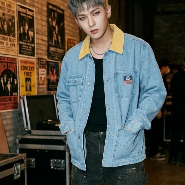 올드 스투시(Old Stussy) 00's 아카이브 성조기 패치 데님자켓