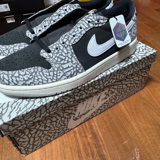 정품새제품 나이키 조던1 로우 OG 블랙 시멘트 270mm