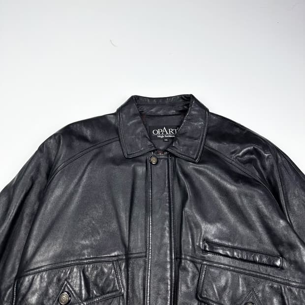 VTG 빈티지 양가죽 블랙 블루종 가죽자켓 (XL)