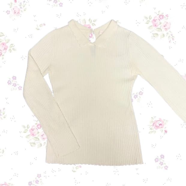 LIZ LISA 리즈리사 아이보리 레이스 프릴 니트