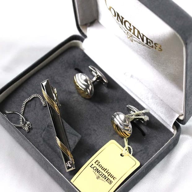 론진 미사용 S,A+등급 남자 명품 시계 넥타이핀 커프스 세트