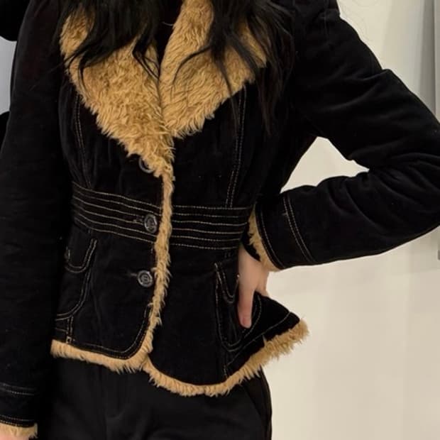 스웨이드 울 자켓 퍼 나프나프