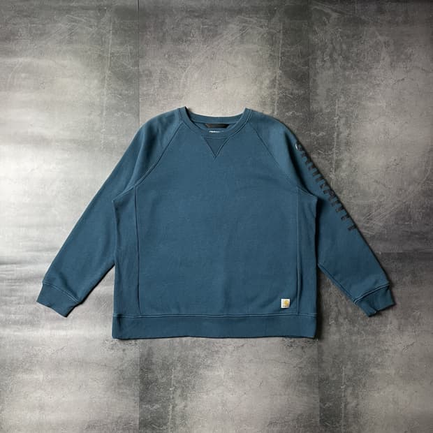 CARHARTT 칼하트 빈티지 딥블루 롱 슬리브 스웨트셔츠 A00392