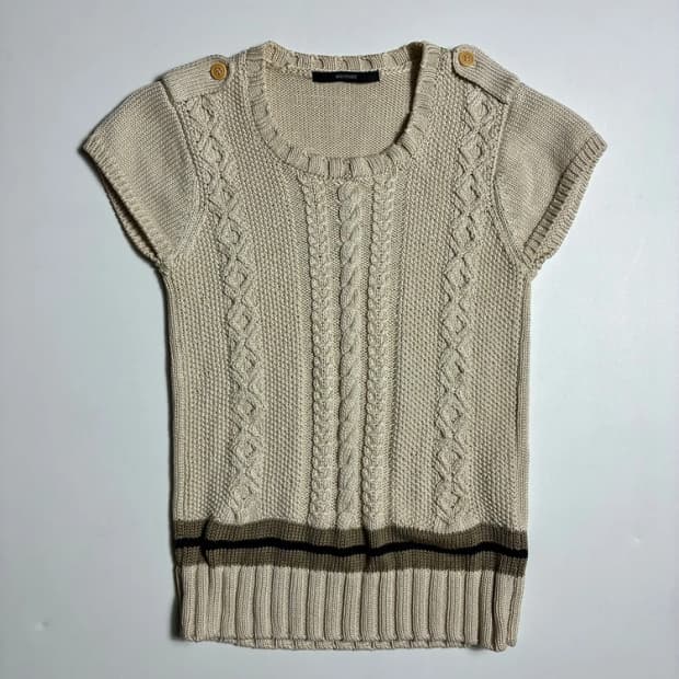 Selected 00's JAPAN 스트라이프 케이블 반팔니트 R2992