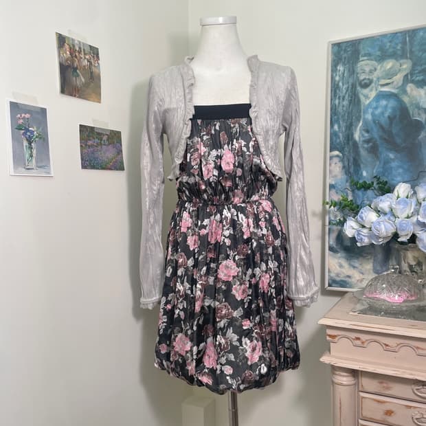 sheer gray crease bolero cardigan