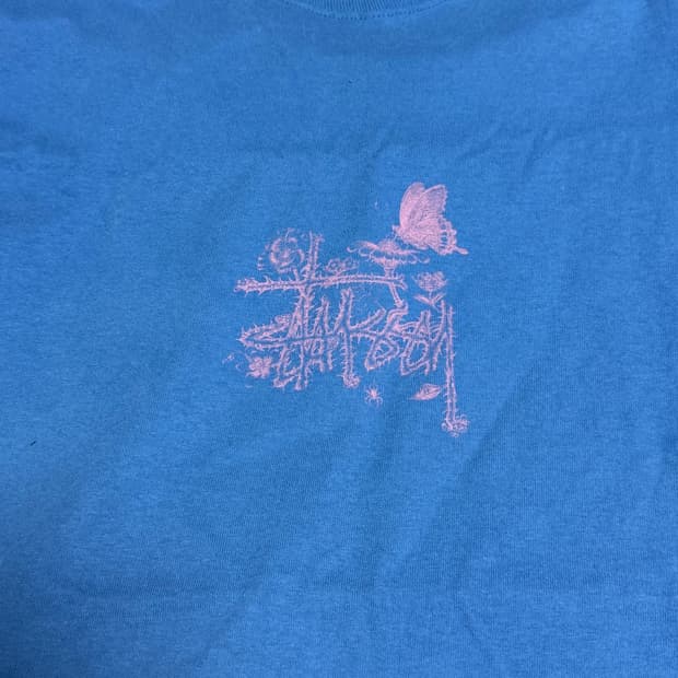 스투시 인 블룸 티셔츠 블루 L