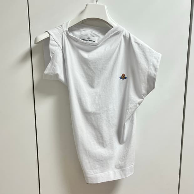[S,M,L]비비안웨스트우드 26ss 헤보 드레이프 티셔츠/화이트