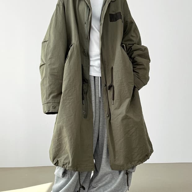 LOCAL MANSION 로컬멘션 오버핏 사파리 롱 야상 자켓(남여공용)