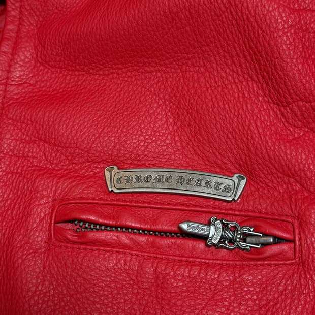 크롬하츠 레더자켓 레드