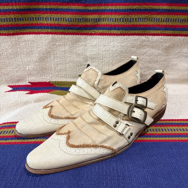 훕데두 BE - EW 롱노즈 파이톤 드레이프 부츠