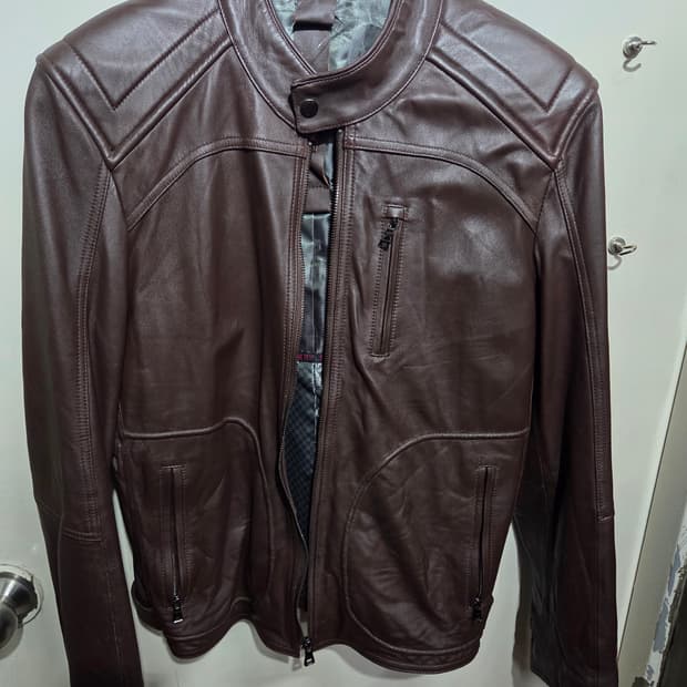 브라운 남성 가죽자켓