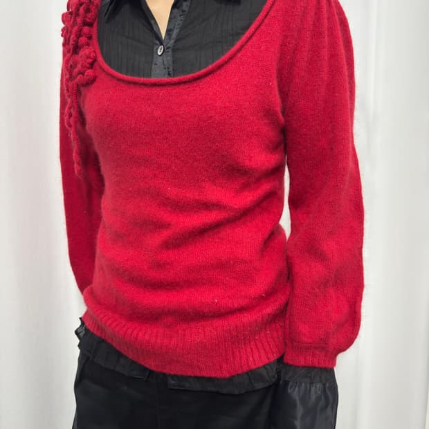 jillstuart red knit top
