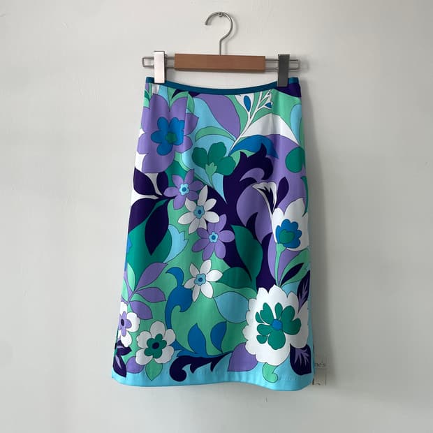 VINTAGE bold floral a-line skirt