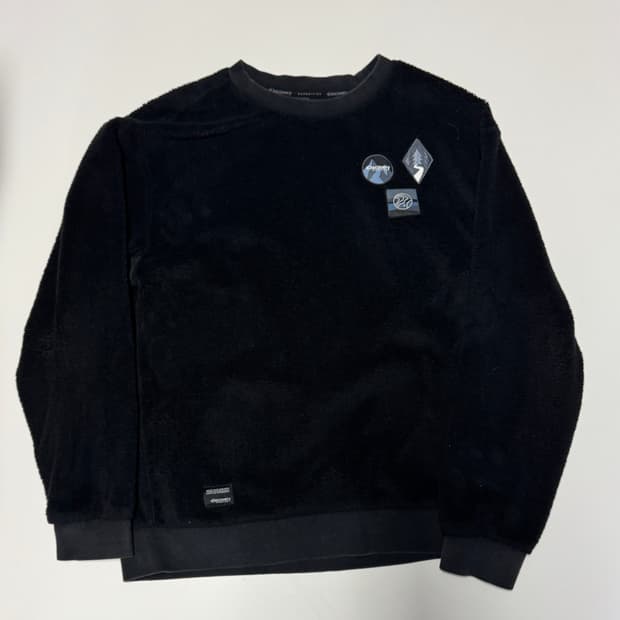 디스커버리 플리스 트레이닝 기모 맨투맨 XL 블랙