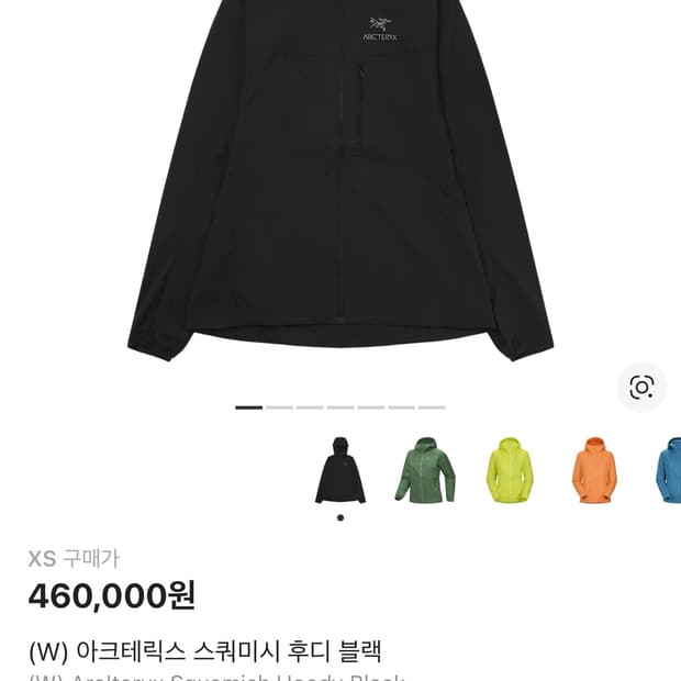 아크테릭스 스쿼미시 후디 블랙 XS