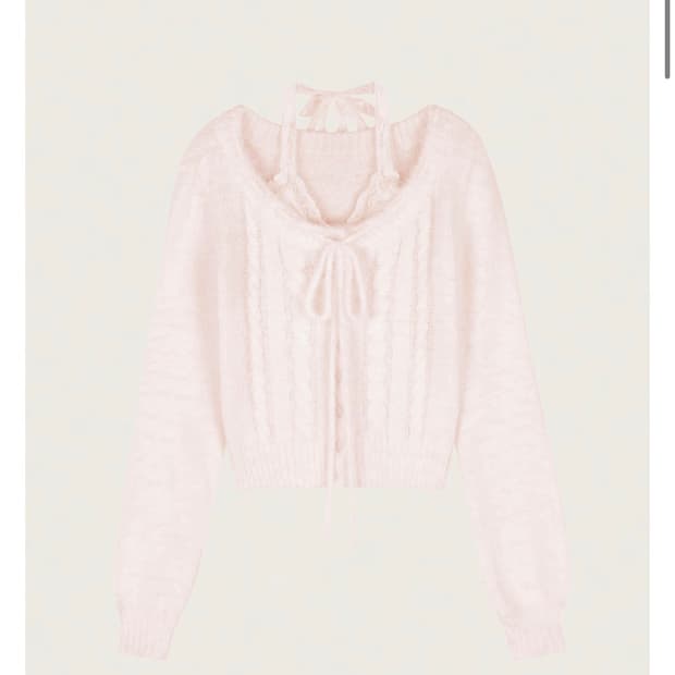 클리시어 스노우드림 레이스 니트 핑크 Snowdream lace knit