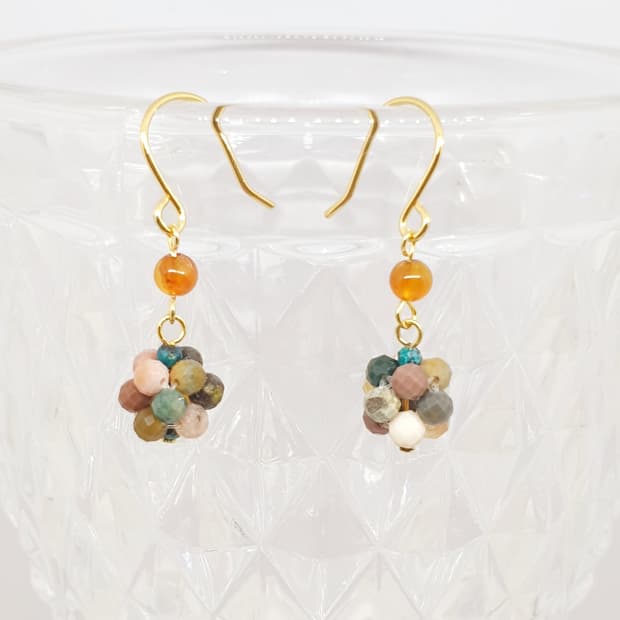 아라산아게이트 볼 펜던트 귀걸이