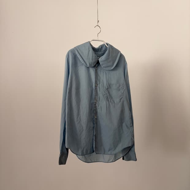 Big Collar Blue Blouse